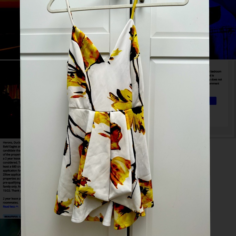 Spring Dress, white with yellow flowers. Spaghetti strap, super cute.